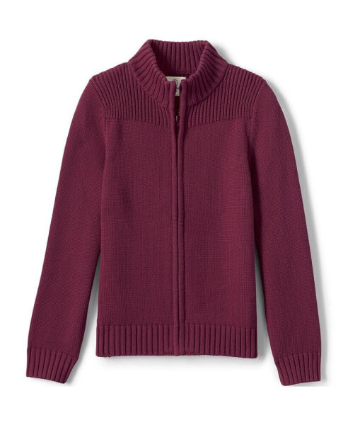 Boys School Uniform Cotton Modal Zip Front Cardigan Sweater