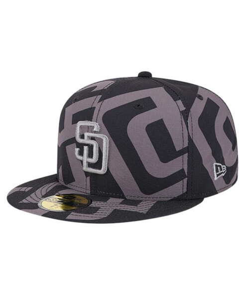 Men's Black San Diego Padres Logo Fracture 59FIFTY Fitted Hat
