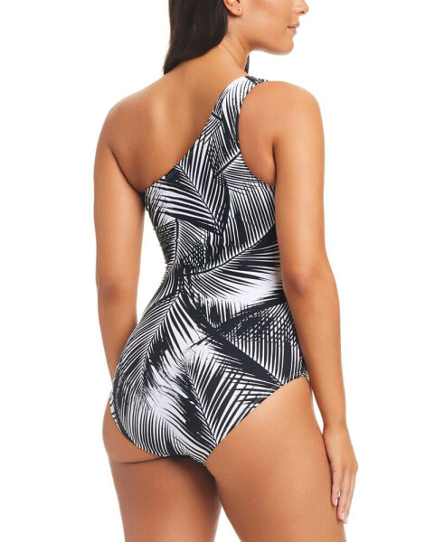 Women's Giving Attitude One-Shoulder Printed One-Piece Swimsuit