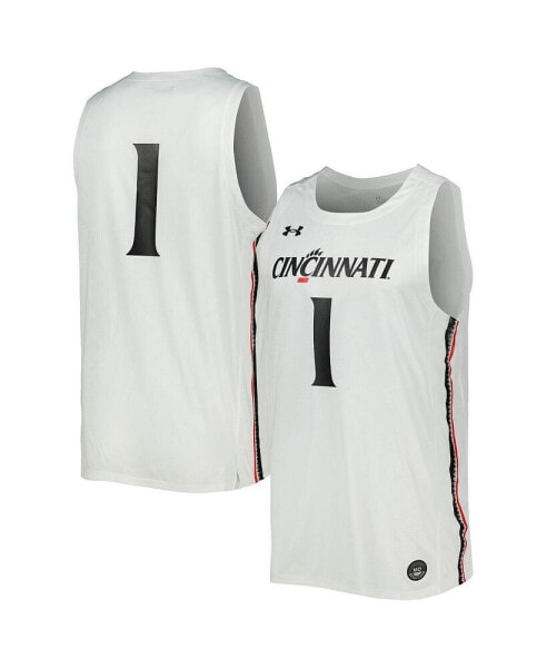 Men's #1 White Cincinnati Bearcats Team Replica Basketball Jersey