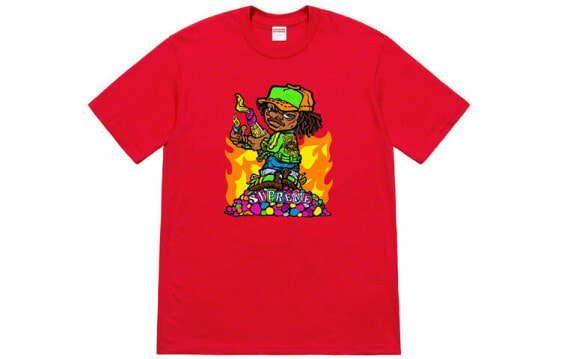 Supreme SS19 Molotov Kid Tee Red 小男孩 漫画短袖T恤 男女同款 红色 送礼推荐 / Футболка Supreme SS19 Molotov Kid Tee Red T SUP-SS19-718