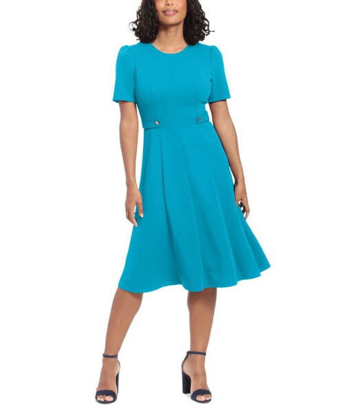 Petite Fit & Flare Scuba Crepe Midi Dress