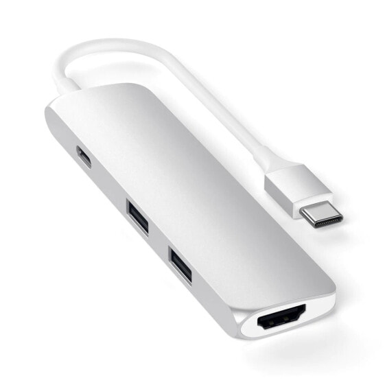 Satechi Aluminium Type-C Slim Mullti-Port Adapter 4K"Silber USB-C 4 in 1