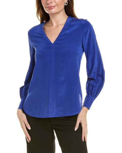 Max Mara Studio Dudy Silk Shirt Women's Blue 0