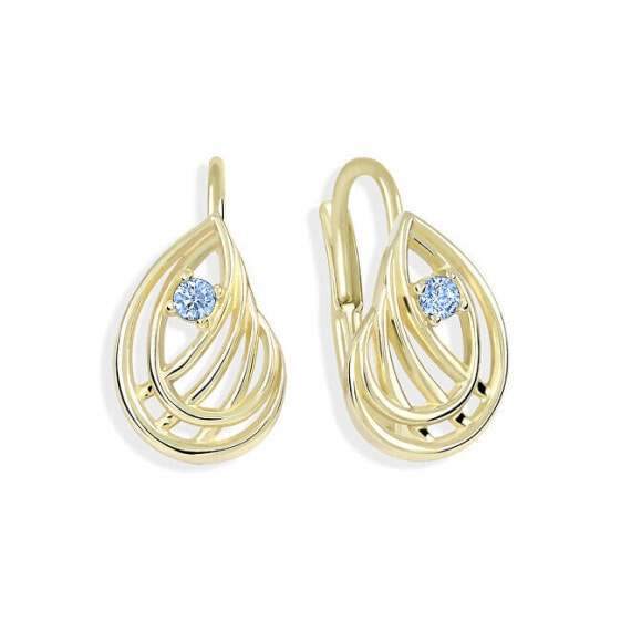 Decent earrings in yellow gold with zircons 236 001 01055 0000550
