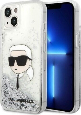 Karl Lagerfeld Etui Karl Lagerfeld KLHCP14MLNKHCH Apple iPhone 14 Plus srebrny/silver hardcase Glitter Karl Head