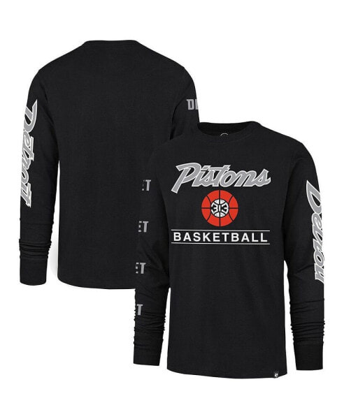 Men's Black Detroit Pistons 2023/24 City Edition Triplet Franklin Long Sleeve T-shirt