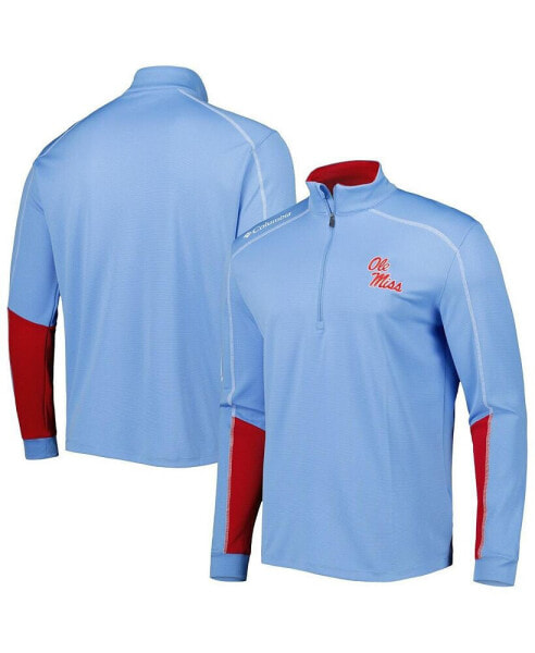 Men's Powder Blue Ole Miss Rebels Shotgun 2.0 Omni-Wick Quarter-Zip Jacket