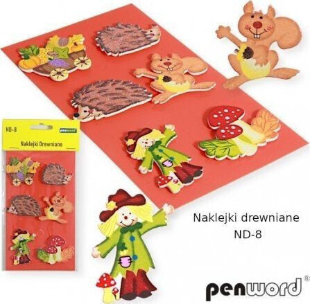 Наклейки деревянные для детского творчества ND-8 Penword