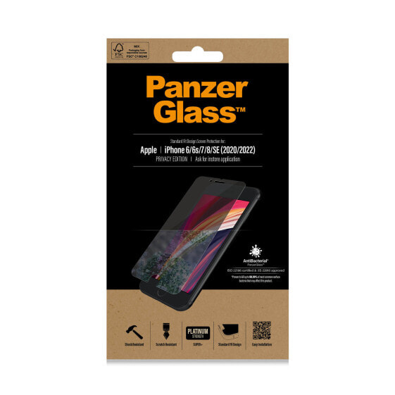 PanzerGlass Apple iPhone 6/6s/7/8/SE (2020) Standard Fit Privacy - Mobile phone/Smartphone - Apple - iPhone 6/6s/7/8/SE (2020) - Scratch resistant - Transparent - 1 pc(s)