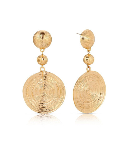 Textured Disc 18K Gold-Plated Statement Earrings