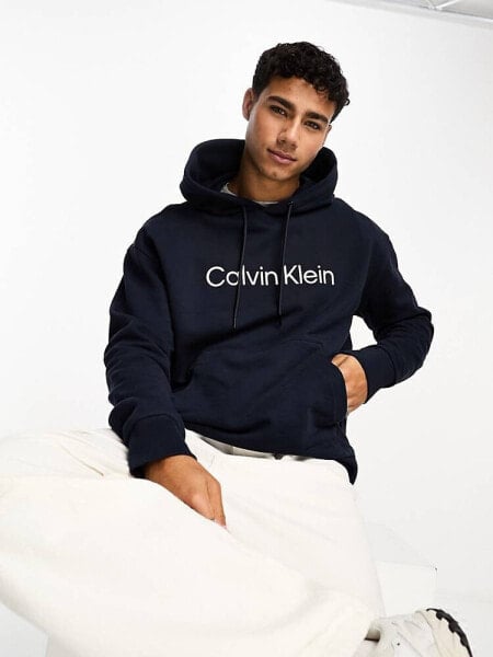 Calvin Klein hero logo comfort hoodie in navy