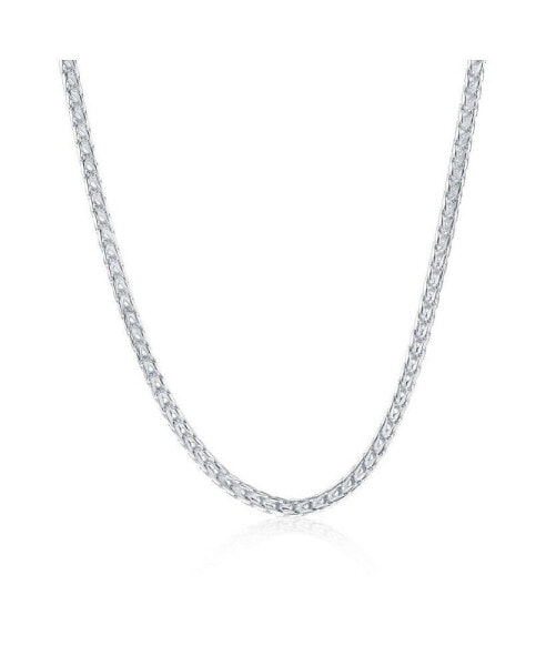 Diamond cut Franco Chain 3mm Sterling Silver 24" Necklace