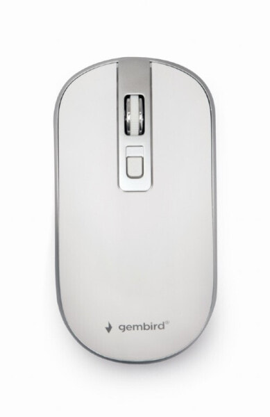 Gembird MUSW-4B-06-WS - Ambidextrous - Optical - RF Wireless - 1600 DPI - Silver - White