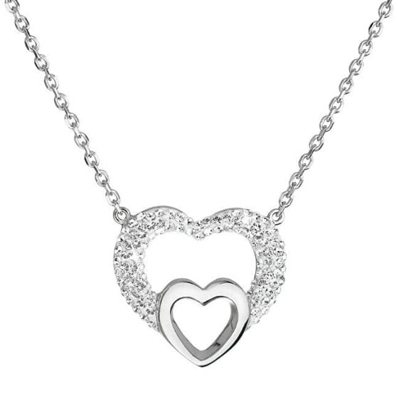 Silver heart necklace with Swarovski 32032.1