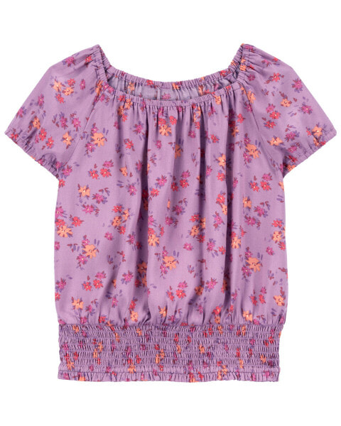 Kid Floral Print Smocked Top Made With LENZING™ ECOVERO™ 4