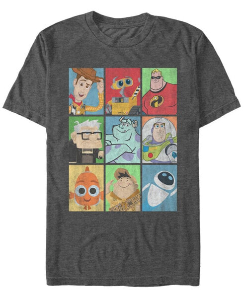 Disney Pixar Men's Epic Boxed Up Line Up Character, Short Sleeve T-Shirt