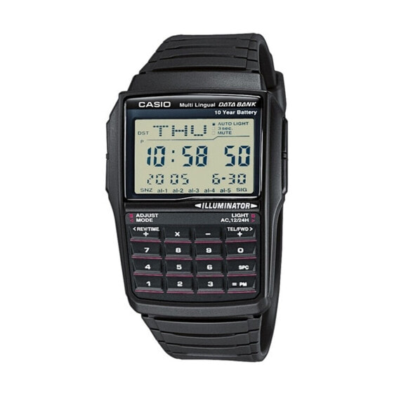 Мужские часы Casio DATABANK CALCULATOR Чёрный Серый