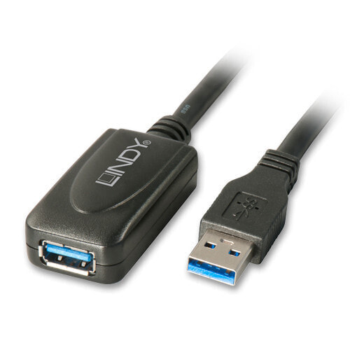 Lindy 5.0m USB 3.0 M/F USB кабель 5 m 3.2 Gen 1 (3.1 Gen 1) USB A Черный 43155