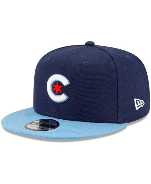 Men's Navy and Light Blue Chicago Cubs City Connect 9FIFTY Snapback Adjustable Hat