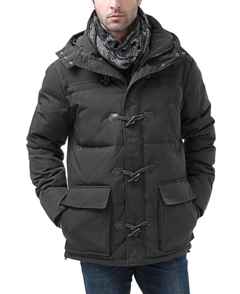 Men Hooded Toggle Down Parka Coat