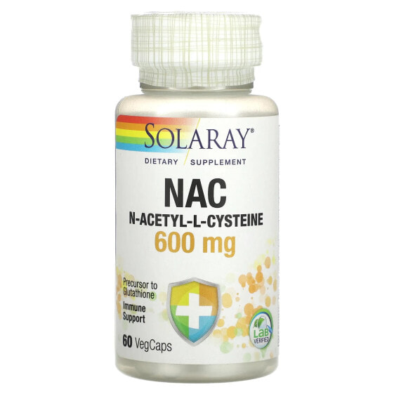 Solaray, NAC, 600 мг, 60 вегетарианских капсул