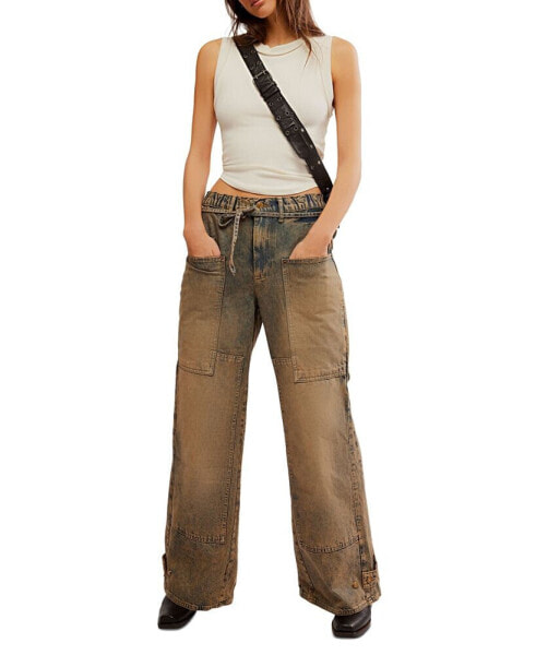 CRVY Women's Outlaw Cotton Wide-Leg Jeans