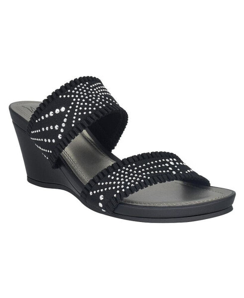 Women's Verbena Embellished Stretch Wedge Sandals