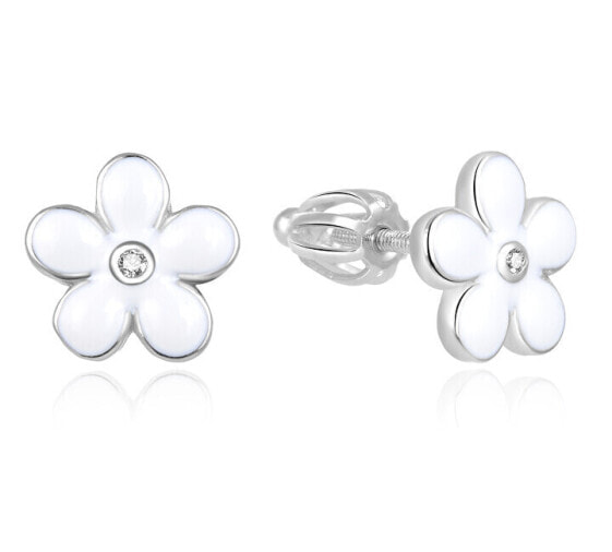 Silver flower earrings AGUP1540S