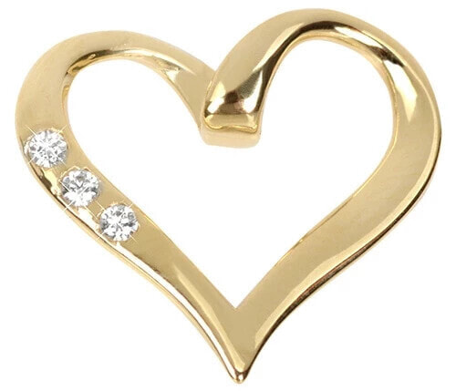 Gold heart pendant with crystals 249001 00354