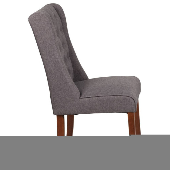 Hercules Preston Series Gray Fabric Tufted Parsons Chair