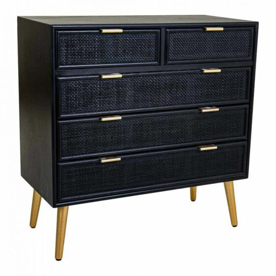 Chest of drawers Alexandra House Living Black Golden MDF Wood