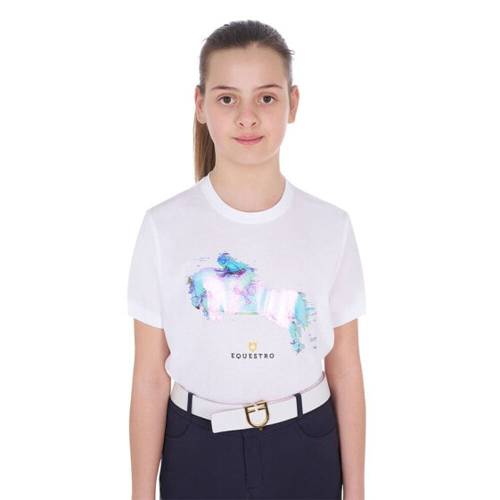 EQUESTRO Girls´ Interference Jump Cotton short sleeve T-shirt