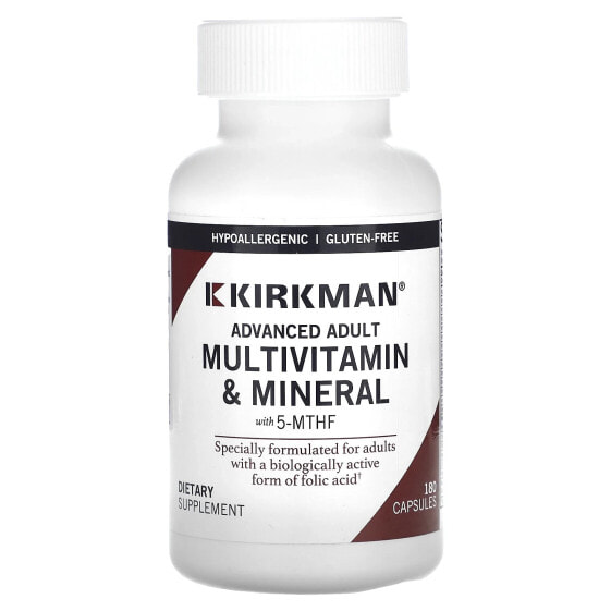 Витаминно-минеральный комплекс Kirkman Labs Advanced Adult Multivitamin & Minerals с 5-MTHF, 180 капсул