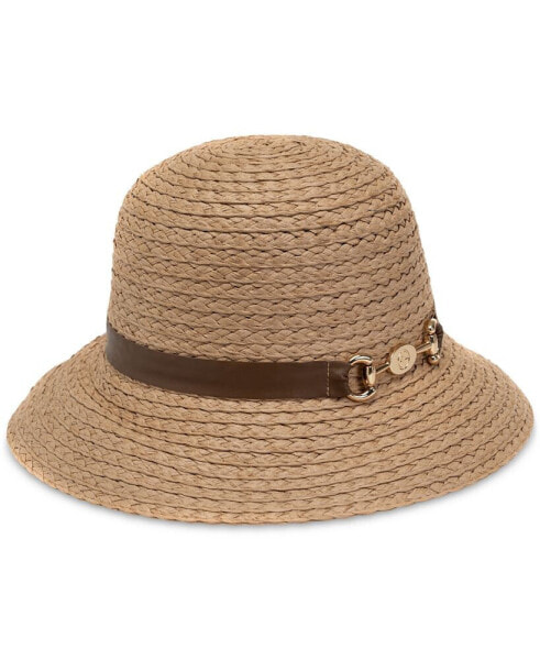 Women's Embellished Straw Cloche Hat