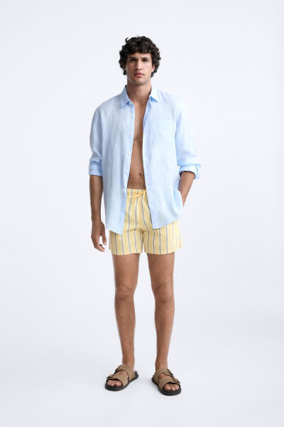 Regular striped swimming trunks