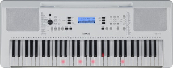 Yamaha EZ-300 Digital Keyboard, White, Portable Learning Keyboard with USB-to-Host Connection, Keyboard with 61 Velocity-Dynamic Light Keys & M-Audio SP-2 - Universal Sustain Pedal with Piano Style