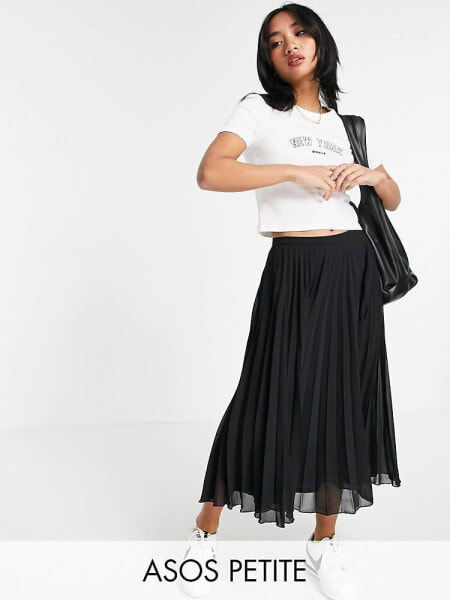 ASOS DESIGN Petite pleated midi skirt