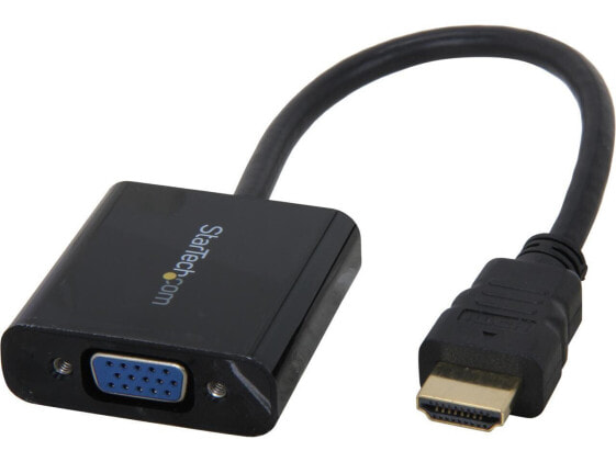 StarTech.com HD2VGAE2 HDMI to VGA Adapter - 1080p - 1920 x 1080 - Black - HDMI C