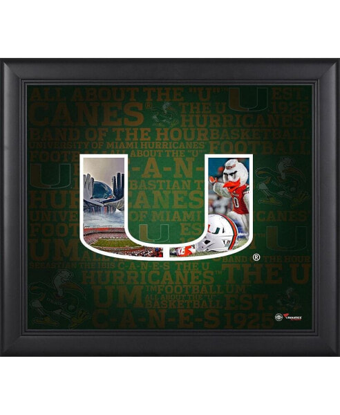 Miami Hurricanes Framed 15'' x 17'' Team Heritage Collage