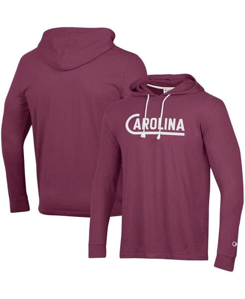 Men's Garnet Distressed South Carolina Gamecocks Vintage-Like Long Sleeve Hoodie T-shirt