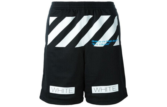 OFF-WHITE C/O VIRGIL ABLOH 签字网眼直筒休闲短裤 基础款 男款 黑色 / Шорты Casual Shorts Off White OMCB006S160170031034