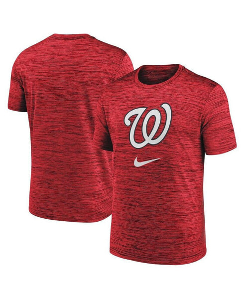 Men's Red Washington Nationals Logo Velocity Performance T-shirt