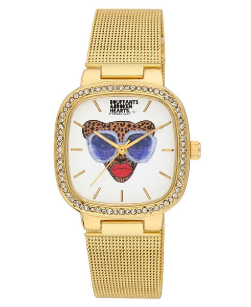 Women's Quartz Bouffants and Broken Hearts Gold-Tone Mesh Alloy Watch 32mm