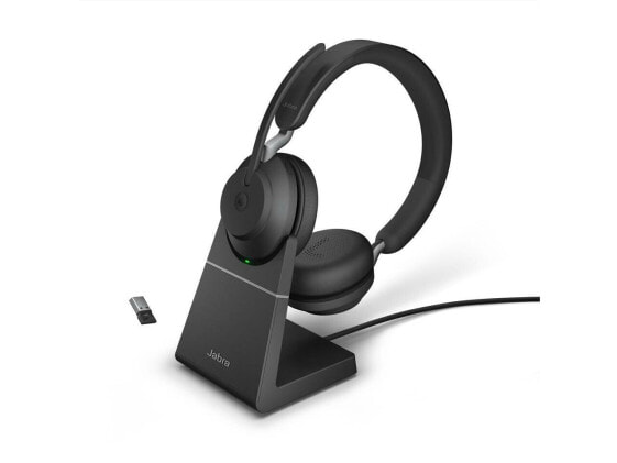 Jabra Evolve2 65 USB-A MS Stereo with Charging Stand - Black Wireless Headset /
