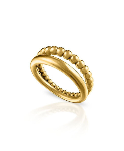 Women's Phoenix 18K Gold-Plated Brass Dotted Ring