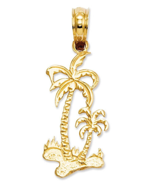 14k Gold Charm, Palm Trees Charm