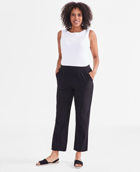 Women's Mid-Rise Pull On Straight-Leg Ankle Pants, Created for Macy's