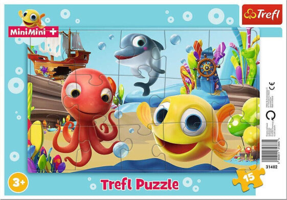 Trefl Puzzle ramkowe Zabawy rybki MiniMini 15 elementów