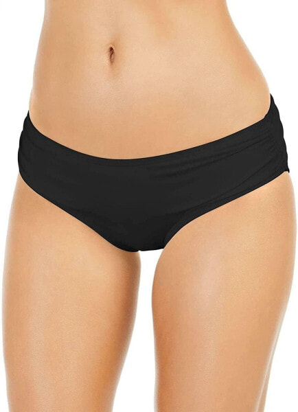 Michael Kors 276794 Women's Swimwear Shirred Bikini Bottoms, Black, LG